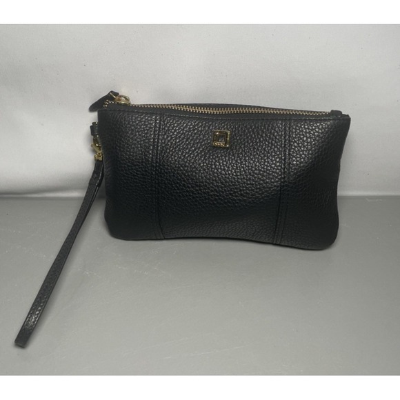 Lodis Handbags - Lodis Black Pebbled Leather Wristlet Wallet